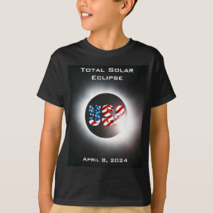 米国国旗太陽の2024年4月8日 Tシャツ
