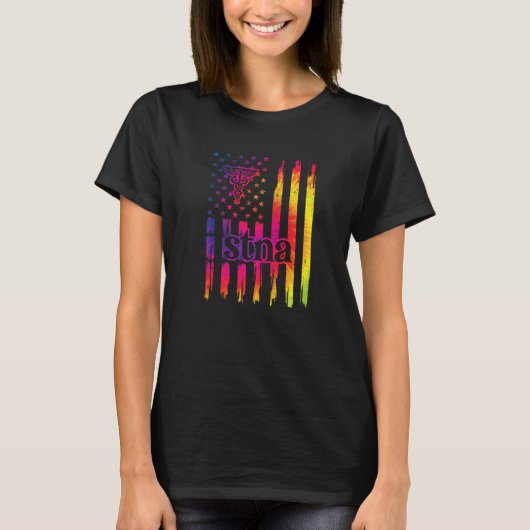 米国国旗州試験看護助手 Tシャツ (正面)