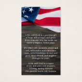 米国国旗悔やみや弔慰記念葬式祈りの言葉カード (裏面)
