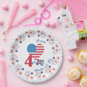 米国国旗愛国ハート7月4日 ペーパープレート (パーティー)