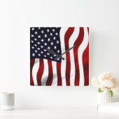 米国国旗愛国独立記念日 スクエア壁時計 (ホーム)