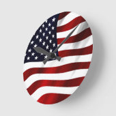 米国国旗愛国独立記念日 ラウンド壁時計 (傾斜)