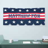 米国国旗🇺🇸愛国的なスター&ストライプモノグラム 横断幕 (トレードショー)