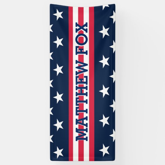米国国旗🇺🇸愛国的なスター&ストライプモノグラム 横断幕 (縦)