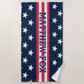 米国国旗🇺🇸愛国的なスター&ストライプ ビーチタオル (正面)