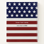 米国国旗愛国7月4日カスタム ノートブック (裏面)