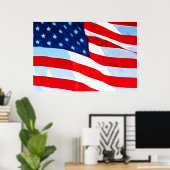 米国国旗抽象芸術印象派 ポスター (ホームオフィス)