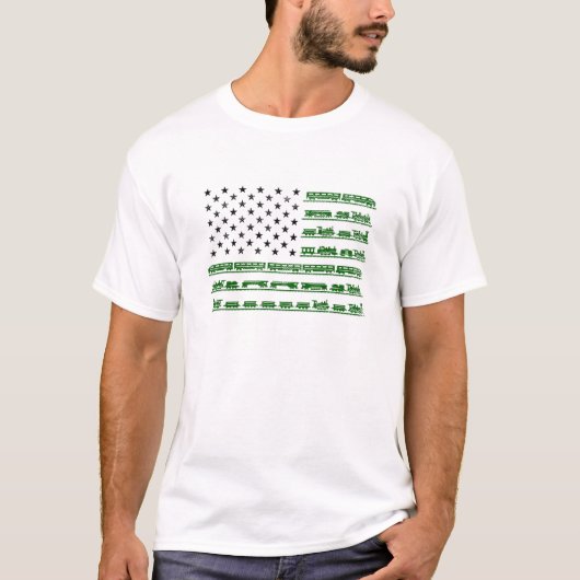 米国国旗機関車エンジニアチルドレンギフト | Tシャツ (正面)