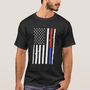 米国国旗消防士薄い赤い青の線P Tシャツ
