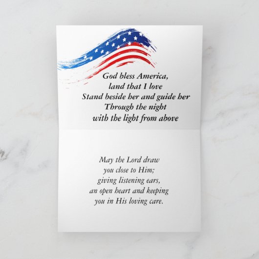 米国国旗神無益アメリカ歌詞愛国 カード (内部)