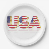 米国国旗紙プレート愛国心 ペーパープレート (正面)
