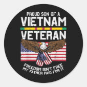 米国国旗誇りを持ったソンベトナム退役軍人メモリアルデーパット ラウンドシール (正面)