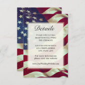 米国国旗赤白青アメリカ愛国心結婚の エンクロージャーカード (正面/裏面)