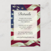 米国国旗赤白青アメリカ愛国心結婚の エンクロージャーカード (正面)