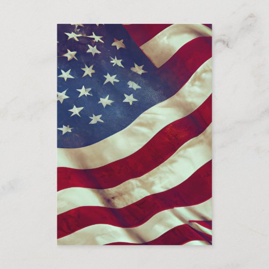 米国国旗赤白青アメリカ愛国心結婚の エンクロージャーカード (裏面)