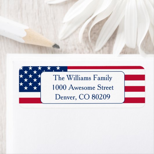 米国国旗赤白青愛国国 ラベル (インサイチュ)
