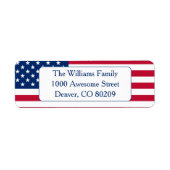 米国国旗赤白青愛国国 ラベル (正面)