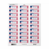 米国国旗赤白青愛国国 ラベル (フルシート)