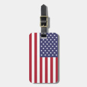 米国国旗赤白青愛国的なアメリカ ラゲッジタグ (正面縦)