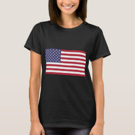 米国国旗赤白青愛国的な黒Tシャツ Tシャツ