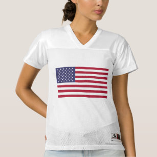 米国国旗赤白TシャツトラッカーH レディースフットボールジャージー