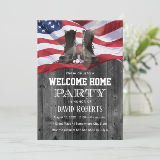 米国国旗軍隊ソリアホームカミングパーティー 招待状 (スタンド正面)