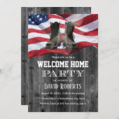 米国国旗軍隊ソリアホームカミングパーティー 招待状 (正面/裏面)