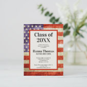 米国国旗軍隊愛国卒業パーティー ポストカード (スタンド正面)