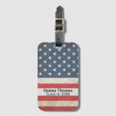 米国国旗軍隊愛国卒業パーティー  ラゲッジタグ (正面縦)