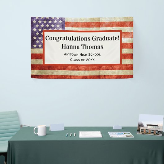 米国国旗軍隊愛国卒業パーティー 横断幕 (トレードショー)