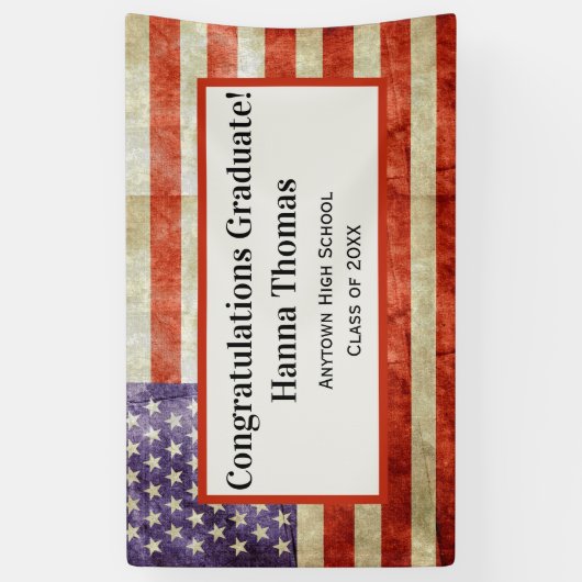 米国国旗軍隊愛国卒業パーティー 横断幕 (縦)