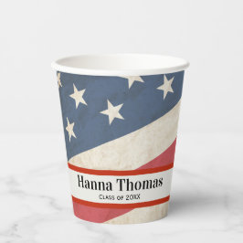 米国国旗軍隊愛国卒業パーティー  紙コップ