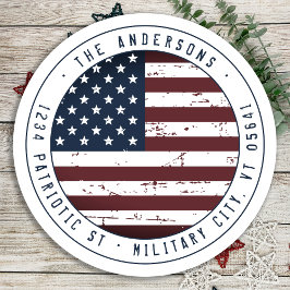 米国国旗軍隊愛国的差出人住所 ラウンドシール