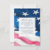米国国旗軍隊愛国的悔やみや弔慰写真葬儀 サンキューカード (正面)