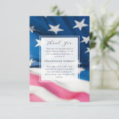 米国国旗軍隊愛国的悔やみや弔慰写真葬儀 サンキューカード (スタンド正面)