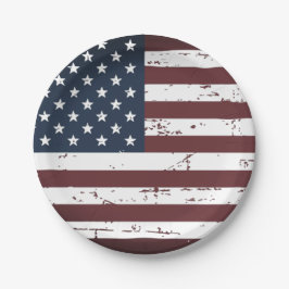 米国国旗軍隊愛国的赤白青 ペーパープレート