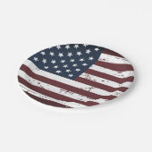 米国国旗軍隊愛国的赤白青 ペーパープレート (アングル)
