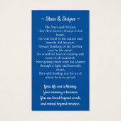 米国国旗軍隊退役軍人葬儀祈りの言葉カード (裏面)