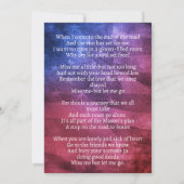 米国国旗軍隊退役軍人葬儀祈りの言葉カード 招待状 (裏面)