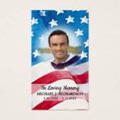 米国国旗退役軍人メモリアル葬儀祈りの言葉カード (正面)