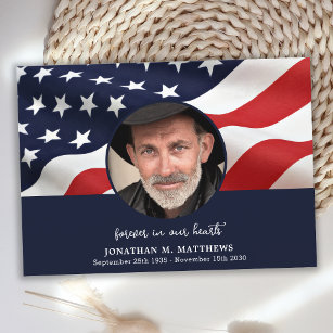 米国国旗退役軍人写真追悼式 サンキューカード
