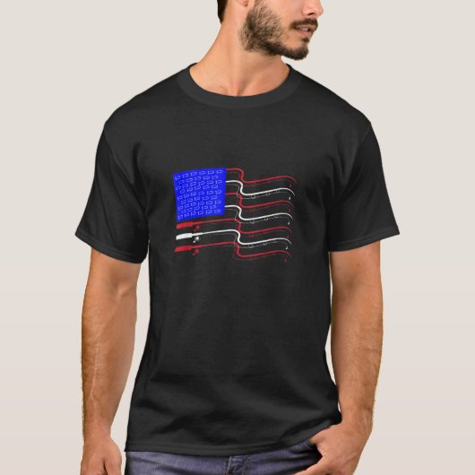米国国旗魚釣りロッカッコいいズUsa Tee Tシャツ (正面)