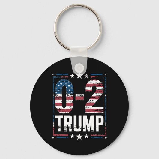 米国国旗0-2トランプ2024 キーホルダー (正面)