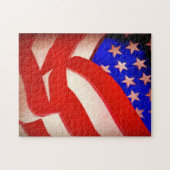 米国国旗11x14写真パズルとギフトボックス ジグソーパズル (横)