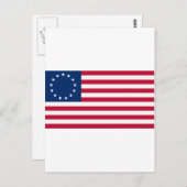 米国国旗13星ベッツィロス ポストカード (正面/裏面)