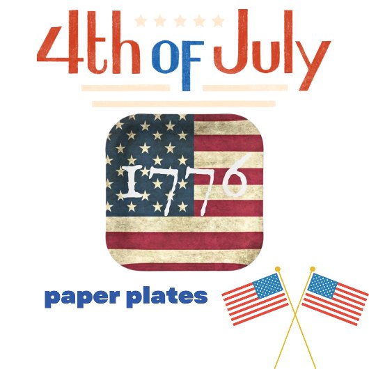 米国国旗1776パーティー ペーパープレート