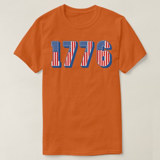 米国国旗1776文字 Tシャツ (デザイン正面)