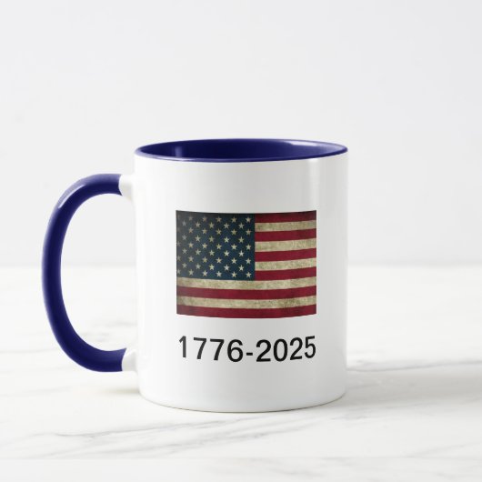米国国旗1776-2025コーヒーマグ マグカップ (左)