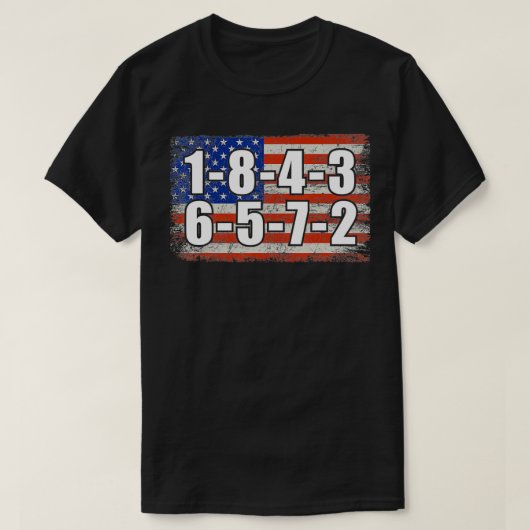 米国国旗18436572発火順小型ブロックエンジン Tシャツ (デザイン正面)