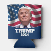 米国国旗2024とドナルド・トランプ写真 缶クーラー (裏面)